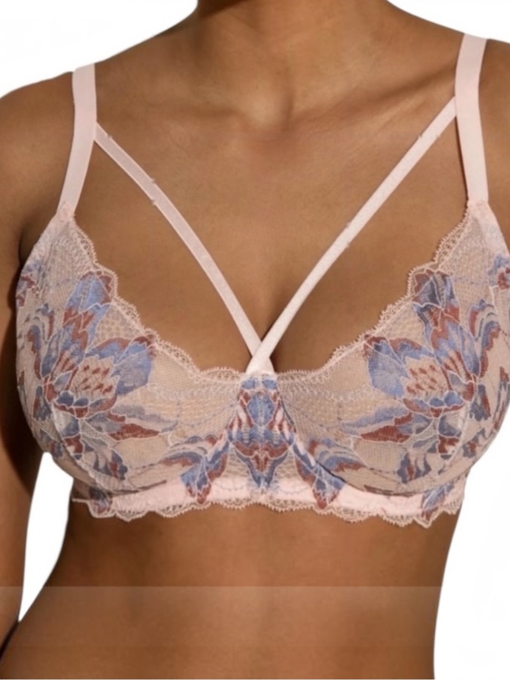Cosabella Paradiso Floral Lace Underwire Demi Bra Pink Lilly Luzerne 34F NWT